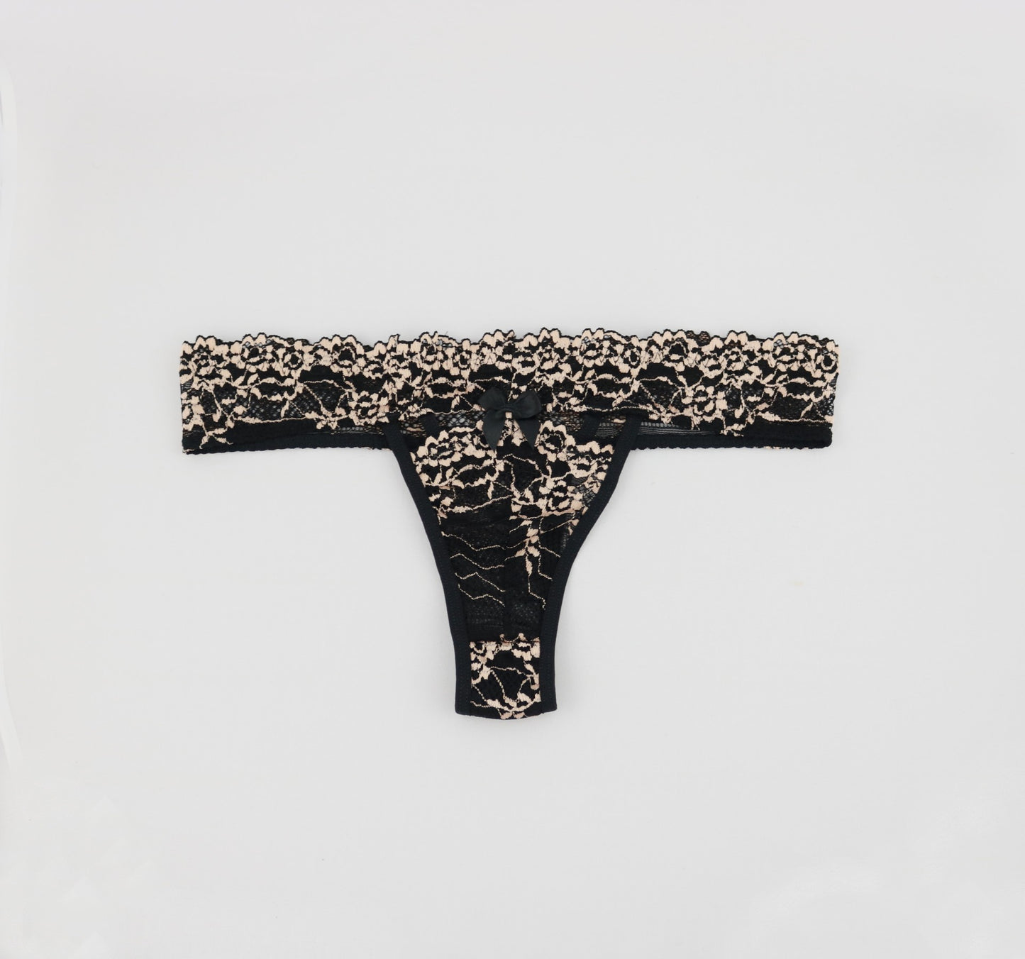 black and jade lace thongs with a cut out detailing