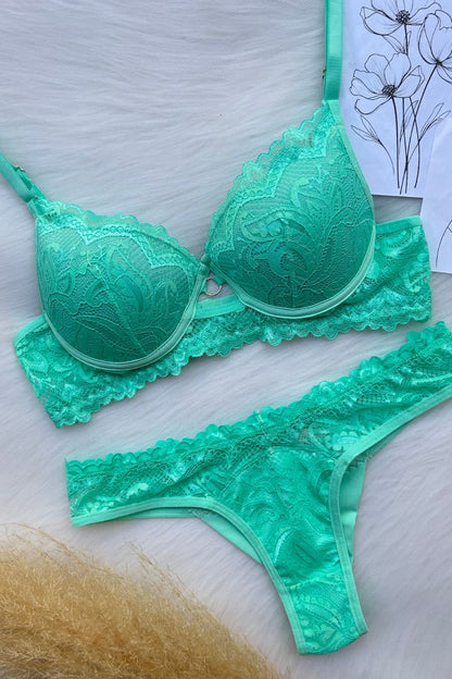 Spring Green Lace Padded Bra