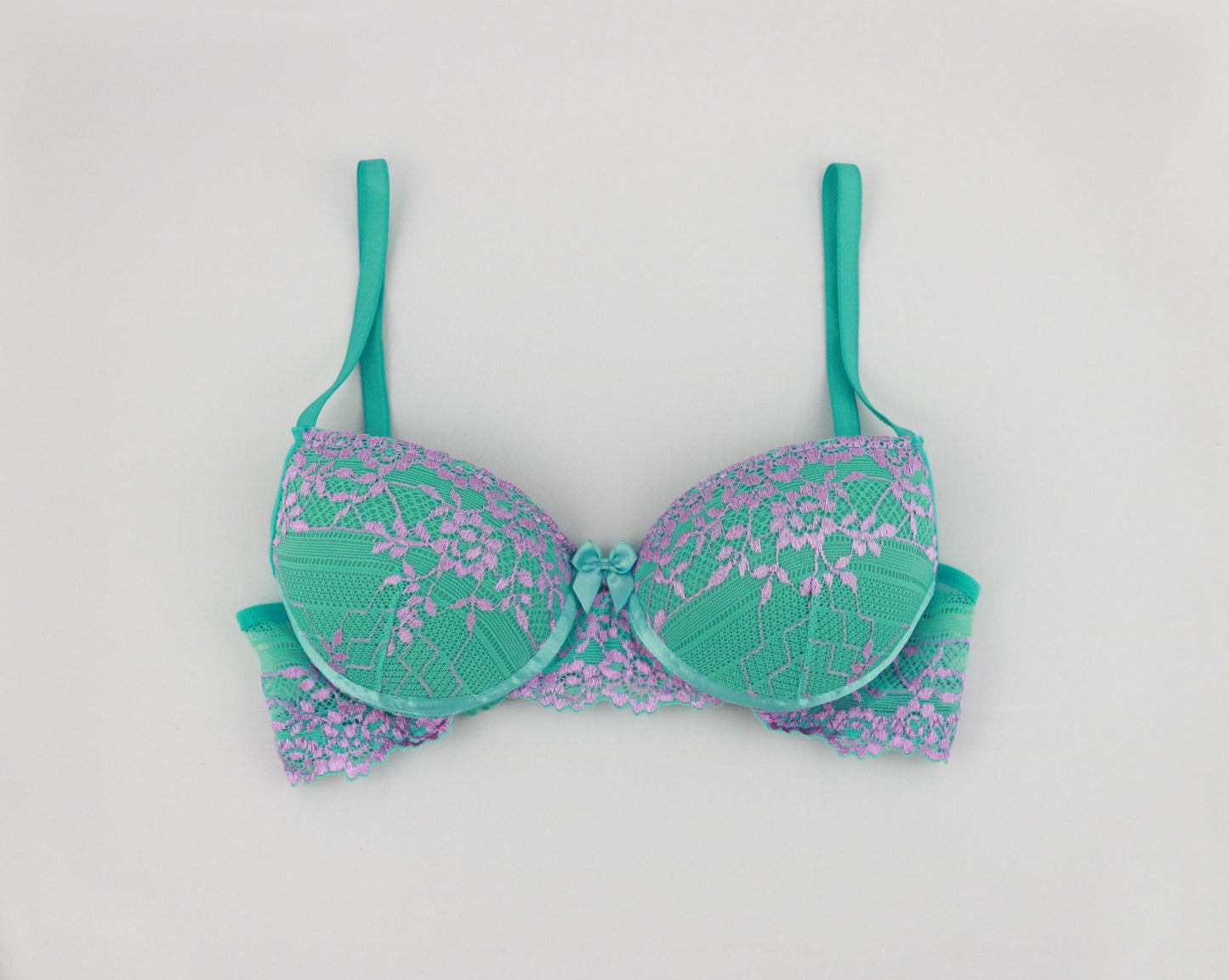 luxury floral lace jade and black t shirt bra